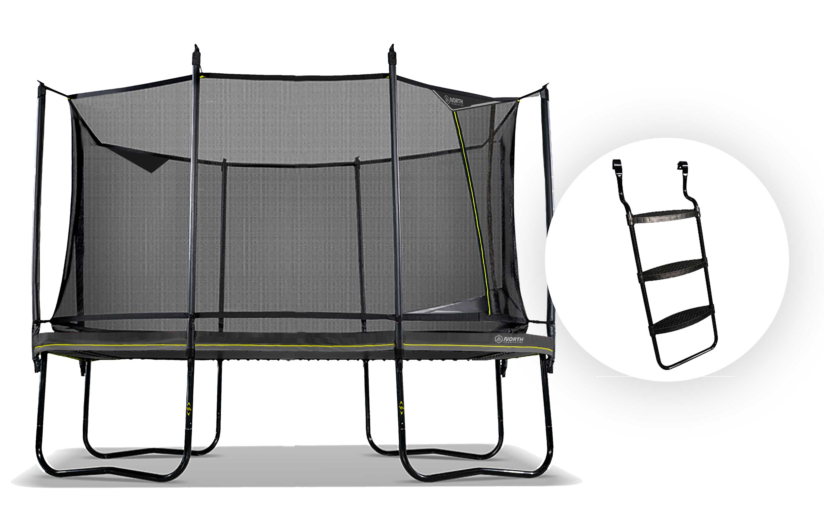 Trampoline North Performer Rektangulær / 4,6 m x 3,1 m / Trampoline + Stige