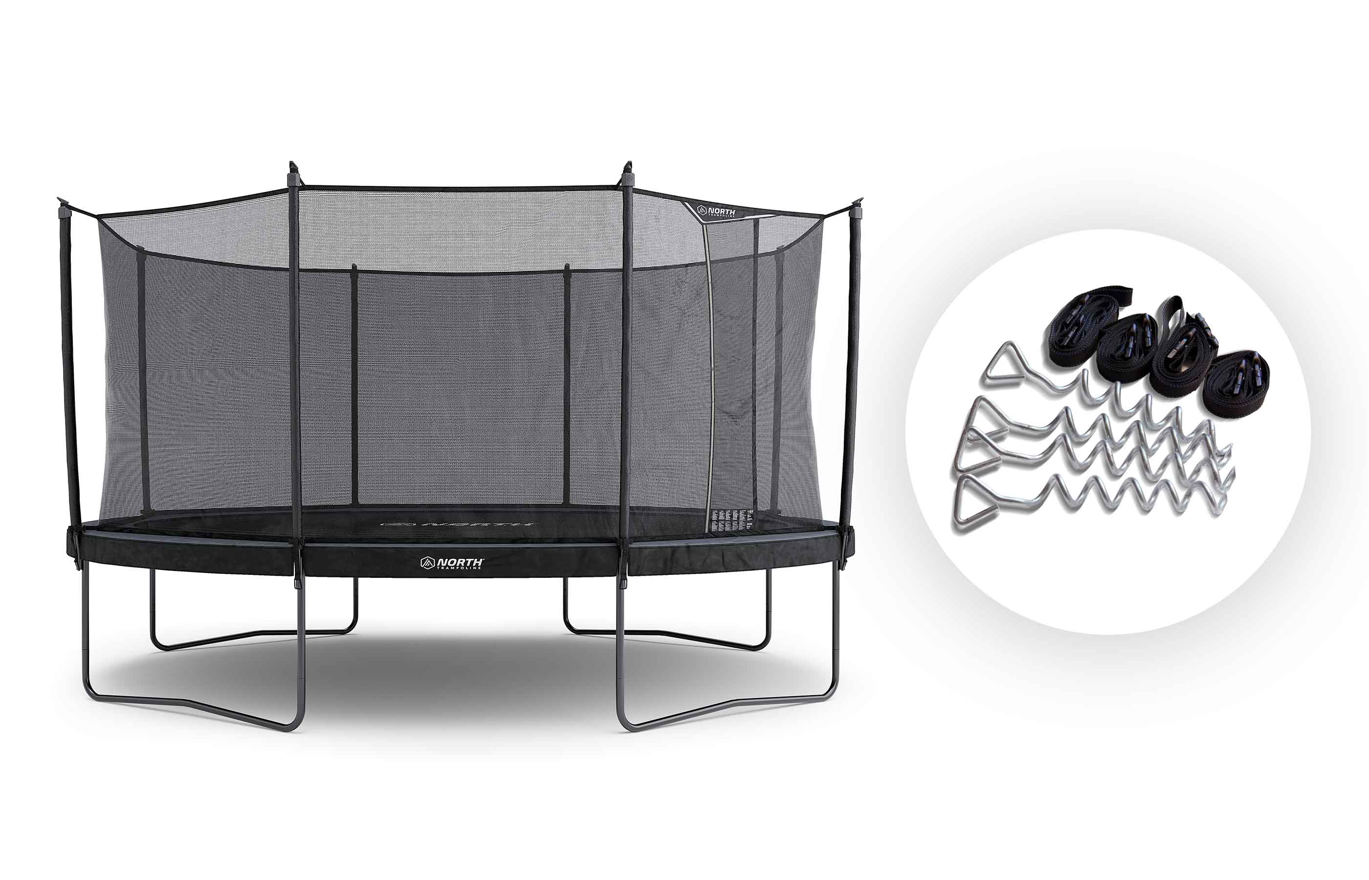Trampoline North Pioneer Oval / 3,5 m x 2,5 m / Trampoline + Forankringssett